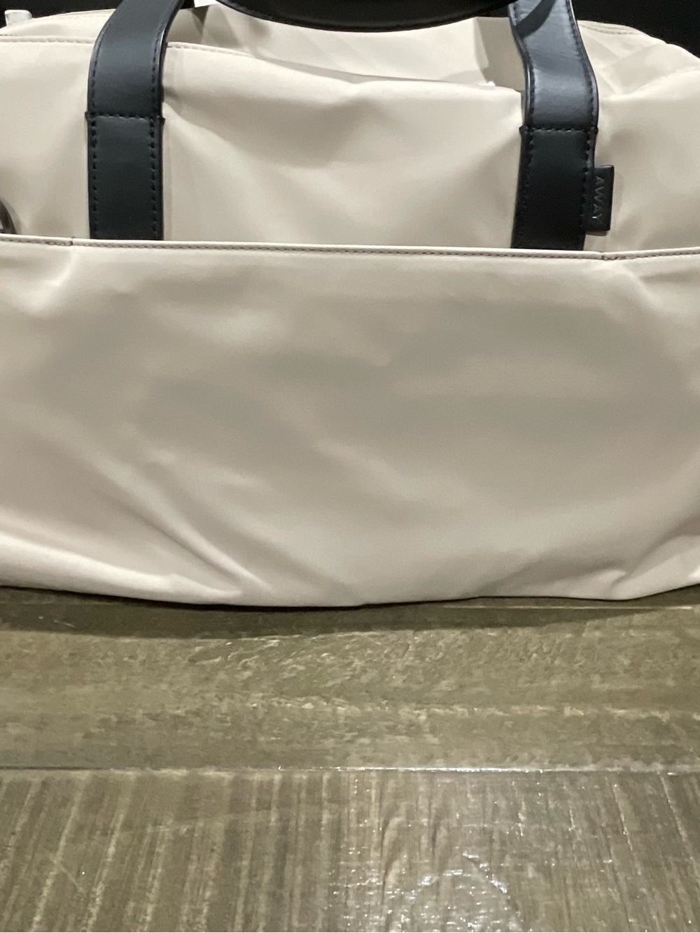 Away Cream Tote Bag with Black Handles and Detachable Strap - Picture 2 of 15